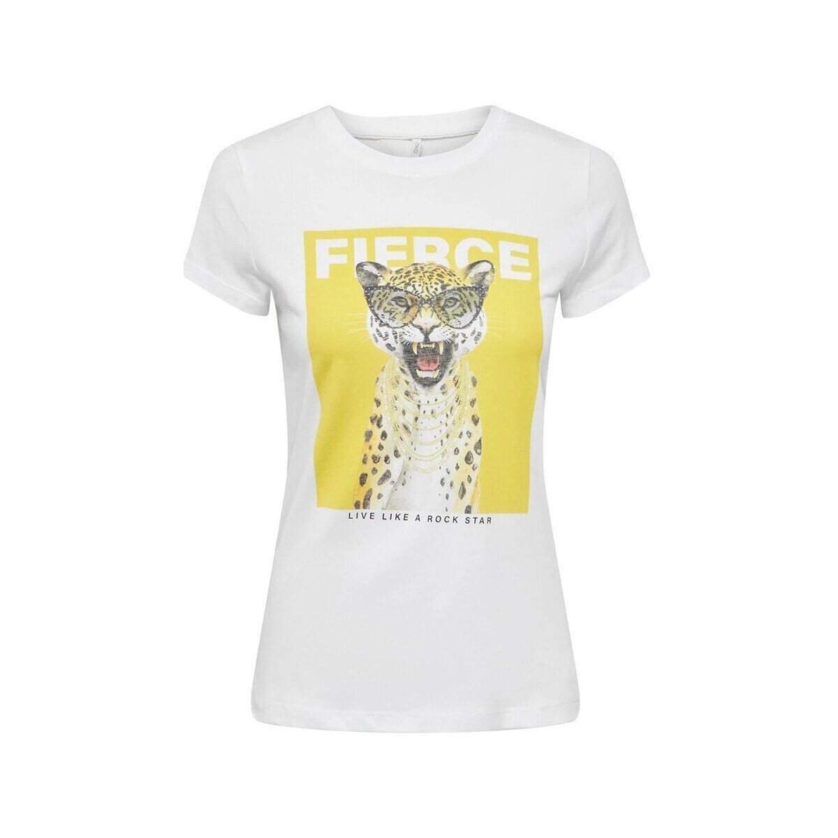 Abbigliamento Donna T-shirt maniche corte Only T-shirt Donna Vibe Glasses Bianco