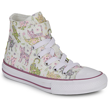 Scarpe Bambina Sneakers alte Converse CHUCK TAYLOR ALL STAR EASY-ON FELINE FLORALS Bianco / Multicolore