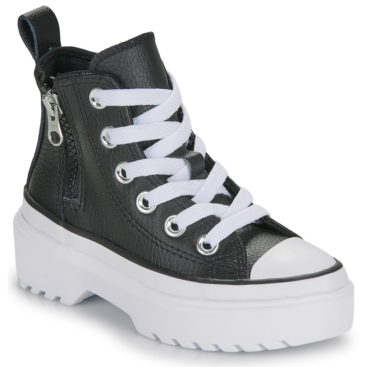 Scarpe Bambina Sneakers alte Converse CHUCK TAYLOR ALL STAR LUGGED LIFT PLATFORM LEATHER Nero