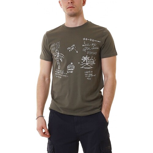 Abbigliamento Uomo T-shirt & Polo 40weft T-Shirt Perrys Con Stampa Verde Oliva Verde
