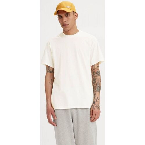 Abbigliamento Uomo T-shirt & Polo Levi's A3757 0007 - GOLD TAB TEE-WHITE Bianco