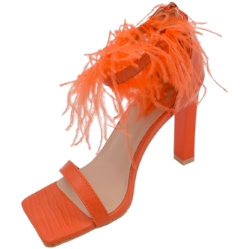 Scarpe Donna Sandali Malu Shoes SANDALI TACCO DONNA IN PELLE STAMPA COCCO ARANCIONE CON FASCETT Multicolore