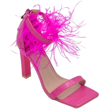 Scarpe Donna Sandali Malu Shoes SANDALI TACCO DONNA IN PELLE STAMPA COCCO FUCSIA CON FASCETTE P Multicolore
