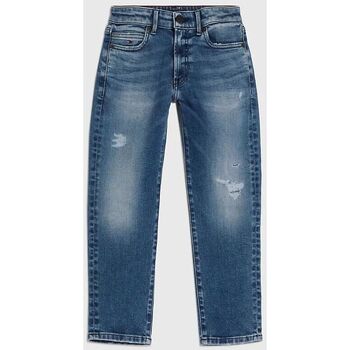 Abbigliamento Unisex bambino Jeans Tommy Hilfiger KB0KB08089 MODERN STRAIGHR-IBL WORNANDDESTRUCTIONS Blu