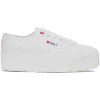 Scarpe Sneakers Superga S11386W 2790 AB7  LITTLE HEART EMBROIDERY WHITE RED HEART Bianco