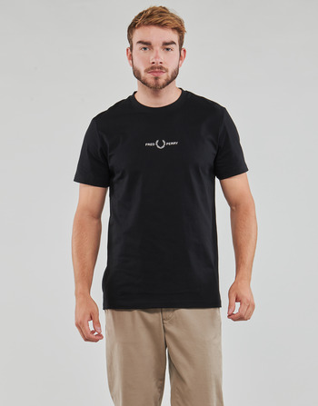 Abbigliamento Uomo T-shirt maniche corte Fred Perry EMBROIDERED T-SHIRT Nero