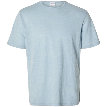 Selected T-Shirt Bet Linen - Cashmere Blue Blu