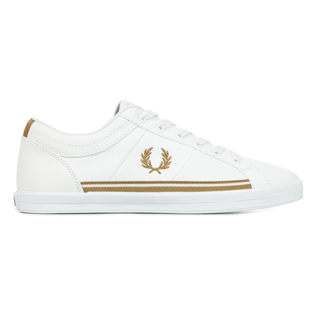 Scarpe Uomo Sneakers Fred Perry Baseline Twill Bianco