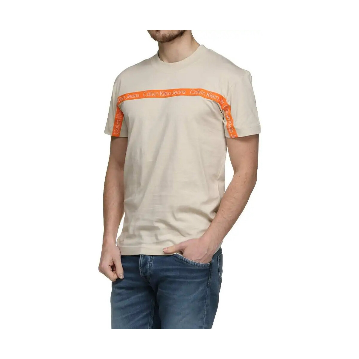 Abbigliamento Uomo T-shirt maniche corte Calvin Klein Jeans Classic logo color line Giallo
