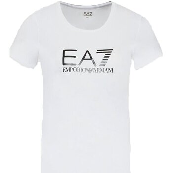 Abbigliamento Donna T-shirt maniche corte Emporio Armani EA7 T-Shirt Donna Train Shiny Bianco