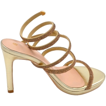 Scarpe Donna Sandali Malu Shoes Sandali donna gioiello oro tacco 12 cm e plateau serpente rigid Oro