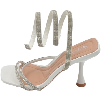 Scarpe Donna Sandali Malu Shoes Sandali donna gioiello bianco con tacco 10 cm serpente rigido c Bianco
