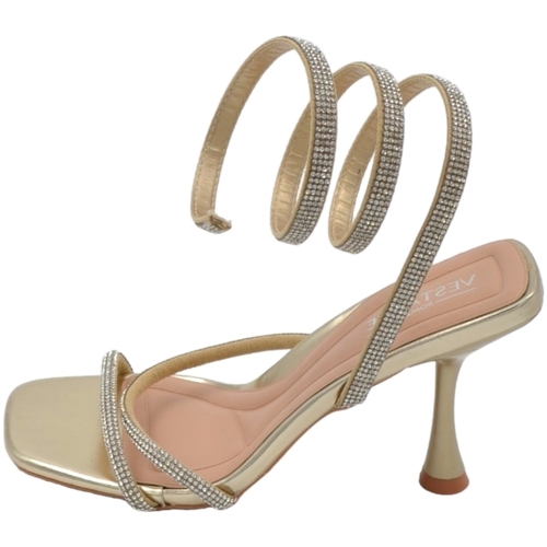 Scarpe Donna Sandali Malu Shoes Sandali donna gioiello oro con tacco 10 cm serpente rigido che Oro