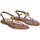 Scarpe Donna ciabatte Caryatis sandalo infradito 621507 pelle marrone Marrone