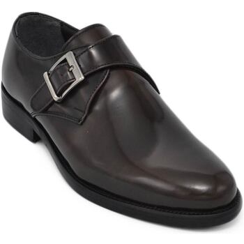 Scarpe Uomo Derby & Richelieu Malu Shoes Scarpe uomo con fibbia eleganti vera pelle marrone abrasivato s Marrone