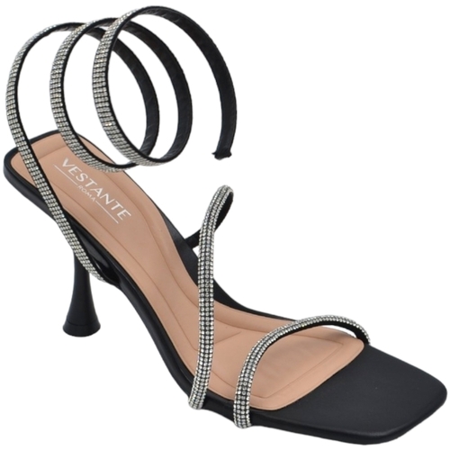 Scarpe Donna Sandali Malu Shoes Sandali donna gioiello nero con tacco 10 cm serpente rigido che Nero