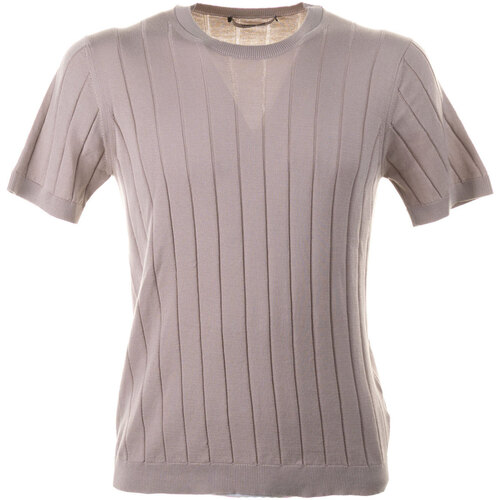 Abbigliamento Uomo T-shirt & Polo Tagliatore T-shirt beige in maglia leggera Grigio