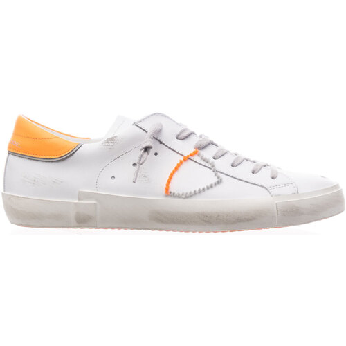Scarpe Uomo Sneakers Philippe Model Sneakers PRSX in pelle e tallone arancio Bianco