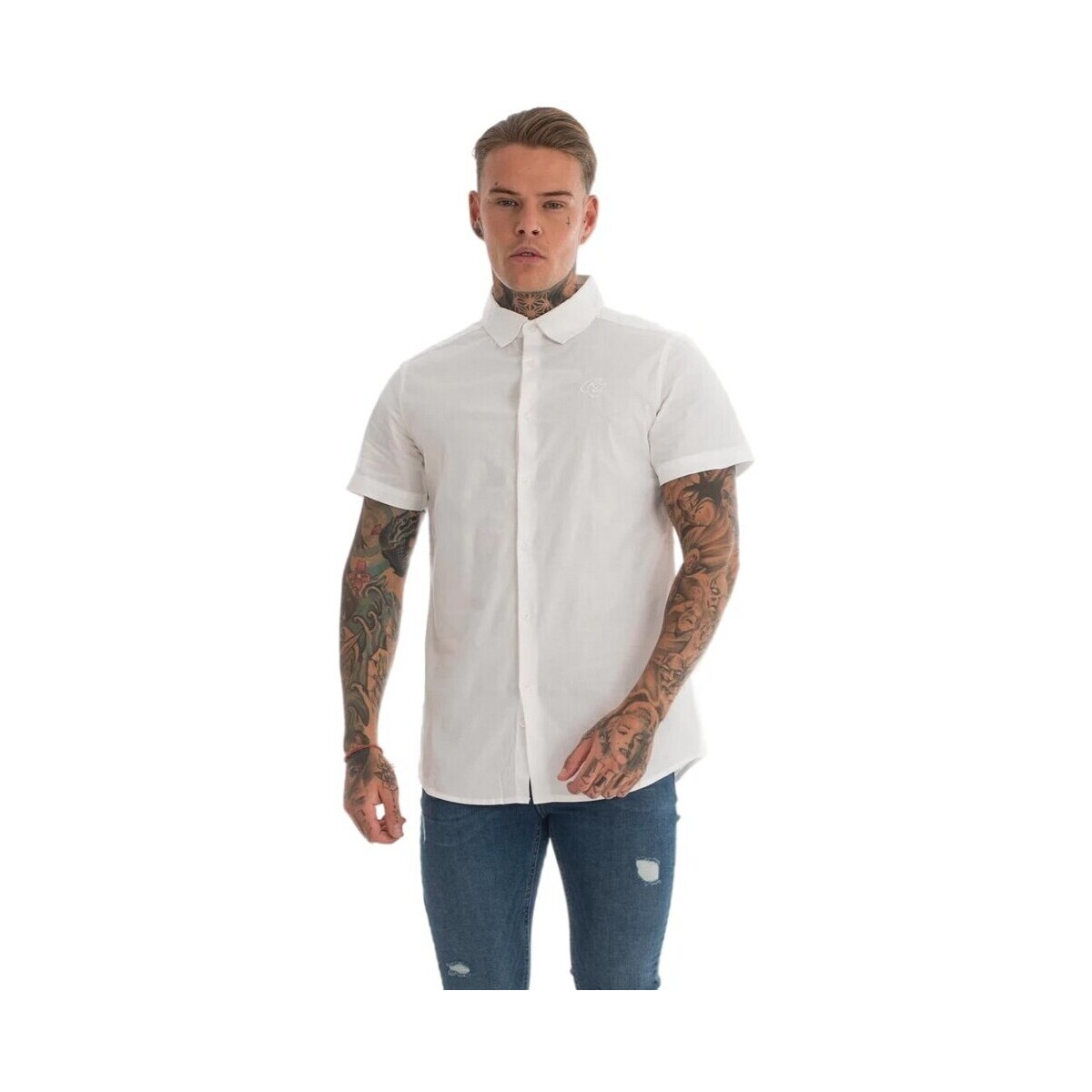 Abbigliamento Uomo Camicie maniche lunghe Crosshatch Greyson Bianco