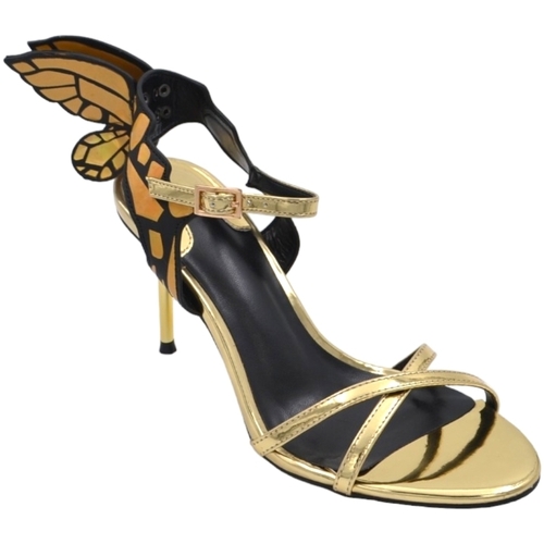 Scarpe Donna Sandali Malu Shoes Sandalo tacco donna vernice oro lucido con cinturino alla cavig Oro