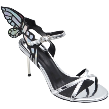 Scarpe Donna Sandali Malu Shoes Sandalo tacco donna vernice argento lucido con cinturino alla c Multicolore