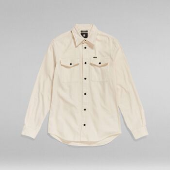 Abbigliamento Uomo Camicie maniche lunghe G-Star Raw D20165-7647 MARINE-C487 ECRU Bianco