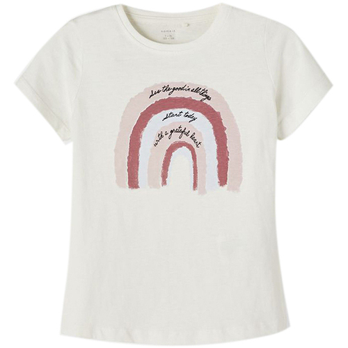 Abbigliamento Bambina T-shirt & Polo Name it T-SHIRT TENJE RAGAZZA Bianco