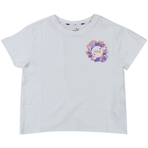 Abbigliamento Bambina T-shirt & Polo Puma T-SHIRT ALPHA RAGAZZA Bianco