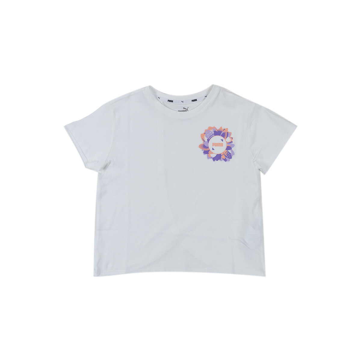 Abbigliamento Bambina T-shirt & Polo Puma T-SHIRT ALPHA RAGAZZA Bianco
