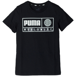 Abbigliamento Bambino T-shirt & Polo Puma T-SHIRT ALPHA RAGAZZO Nero