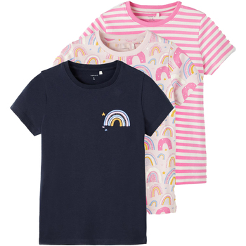 Abbigliamento Bambina T-shirt & Polo Name it T-SHIRT DINNA 3-PACK RAGAZZA Multicolore