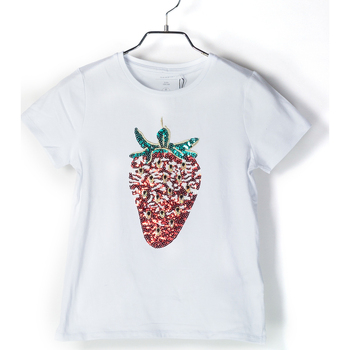 Abbigliamento Bambina T-shirt & Polo Name it T-SHIRT DENSE FRAGOLA RAGAZZA Bianco