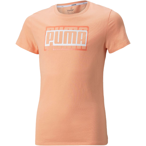 Abbigliamento Bambina T-shirt & Polo Puma T-SHIRT ALPHA RAGAZZA Arancio