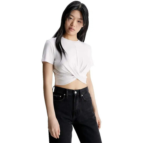 Abbigliamento Donna T-shirt maniche corte Calvin Klein Jeans Court Torsade Bianco