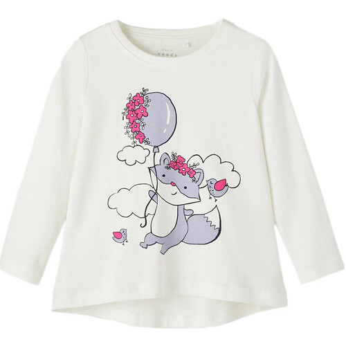 Abbigliamento Bambina T-shirt & Polo Name it 13212537 Bianco