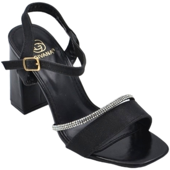 Scarpe Donna Sandali Malu Shoes Scarpe sandalo donna nero pelle lucida con fasce a incrocio sat Nero