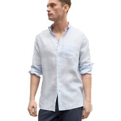 Abbigliamento Uomo Camicie maniche lunghe Ecoalf Camicia Uomo Adanalf Rigata Bianco