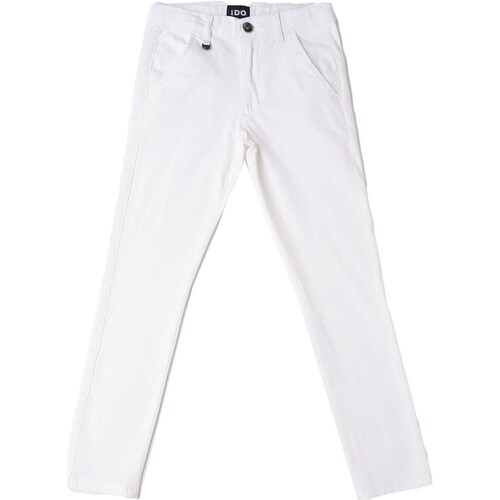 Abbigliamento Bambino Pantaloni Ido Pantalone Tessuto Navetta Lungo Bianco