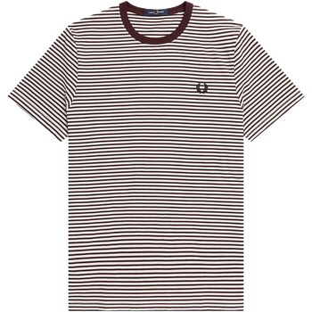 Abbigliamento Uomo T-shirt maniche corte Fred Perry T-Shirt Fred Perry Fine Stripe Rosso