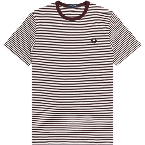 Abbigliamento Uomo T-shirt & Polo Fred Perry T-Shirt Fred Perry Fine Stripe Rosso