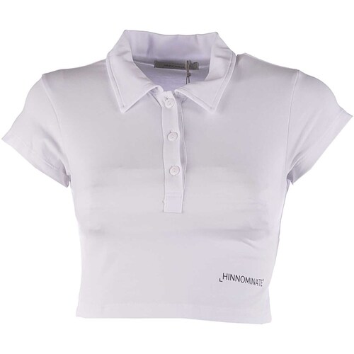Abbigliamento Donna T-shirt & Polo Hinnominate Polo Corta In Bielastico Con Stampa Bianco