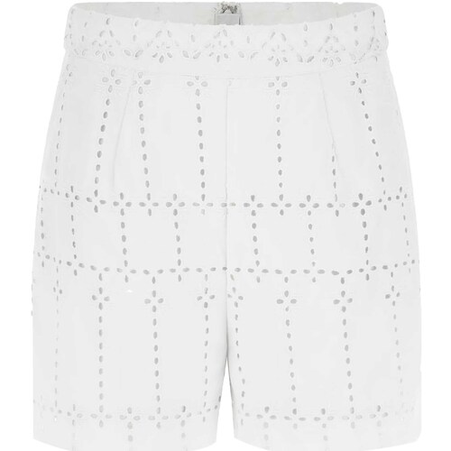 Abbigliamento Donna Shorts / Bermuda Guess Lyon Eyelet Short Bianco