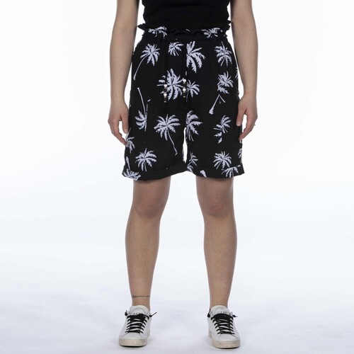 Abbigliamento Donna Shorts / Bermuda Shopart Bermuda  Donna In Tessuto Stampato Nero Nero