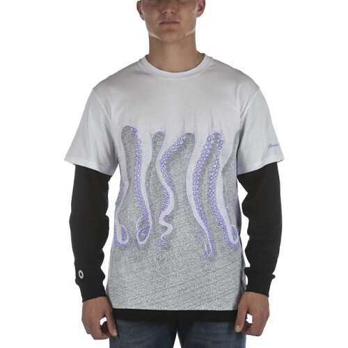 Abbigliamento Uomo T-shirt & Polo Octopus T-Shirt  Milan L/S Bianco Nero Bianco