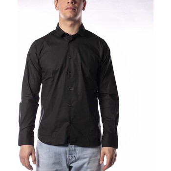 Abbigliamento Uomo Camicie maniche lunghe Sl56 Camicia  Clargy Colletto Cotone Nero