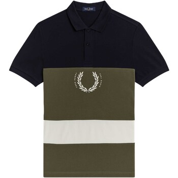 Abbigliamento Uomo T-shirt & Polo Fred Perry Fp Printed Colour Block Poloshirt Blu