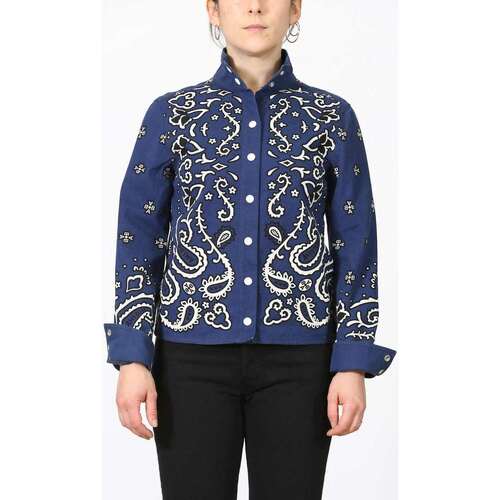 Abbigliamento Donna Giacche Scotch & Soda Allover Printed Bandana Workwear Jacket Blu