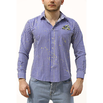 Abbigliamento Uomo Camicie maniche lunghe V2brand Camicia Uomo Blu
