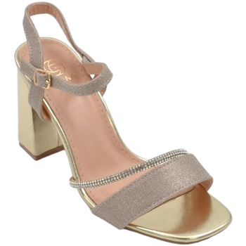 Scarpe Donna Sandali Malu Shoes Scarpe sandalo donna oro pelle con fasce a incrocio satinate e Oro