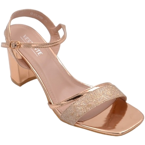 Scarpe Donna Sandali Malu Shoes Scarpe sandalo donna oro rosa pelle lucida con fasce a incrocio Oro
